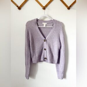 H&M Lilac Button-Up Cardigan